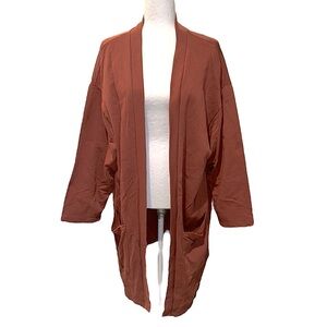 ASOS Rust Open Front 3/4 Dolman Sleeve Oversized Sweatshirt Jacket Cardigan - M
